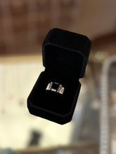 Load image into Gallery viewer, Vintage Sterling Silver &amp; 14k Yellow Gold Faceted Black Onyx Marcasite Ring US Size 7 3/4
