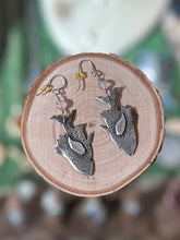 Load image into Gallery viewer, Vintage Unsigned ARTISAN Sterling Silver &amp; Rose Quartz Bead Fish Dangle Drop Earrings Unique Statement
