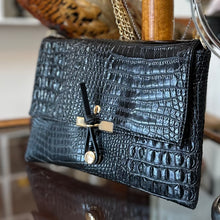 Load image into Gallery viewer, The PARK AVE Crossbody Bag in Black Croc
