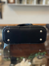 Load image into Gallery viewer, OSLO - Black Overlay Faux Leather Top Handle Handbag or Crossbody Bag
