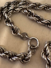 Load image into Gallery viewer, Vintage 925 ITALY Sterling Silver Rope Chain Unisex Necklace 20.5”
