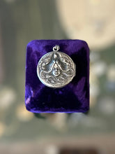 Load image into Gallery viewer, Antique Art Nouveau Goddess Wings Flowing Hair Sterling Silver Round Locket Signed
