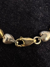 Load image into Gallery viewer, Vintage Sterling Silver Two Tone Alternating Silver &amp; Gold Heart Link Bracelet Italy 7”
