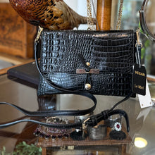 Load image into Gallery viewer, The PARK AVE Crossbody Bag in Black Croc
