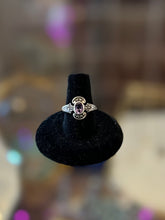 Load image into Gallery viewer, Vintage Ring Sterling Silver Marcasite &amp; Faceted Amethyst Purple Stone Bezel US Size 8
