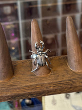 Load image into Gallery viewer, Your Choice! Vintage 1990s Silver Tone Insect Adjustable Rings Unisex | Dragonfly, Beetle, or Bee
