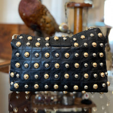 Load image into Gallery viewer, CBGB Black Faux Leather Multi Metal Studded Shoulder Bag
