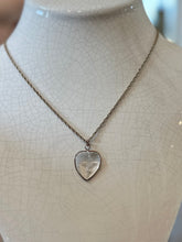 Load image into Gallery viewer, Vintage Gold Filled Glass Crucifix Intaglio Heart Shaped Pendant Necklace 24&quot;
