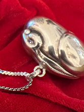 Load image into Gallery viewer, Vintage Sterling Silver Puffy Rabbit Bunny Pendant Necklace Long 30” | Chinese Zodiac, Year of the Rabbit, Midcentury, Lunar New Year
