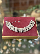 Load image into Gallery viewer, Vintage 1950s Dazzling Diamanté Rhinestone Bracelet Statement Evening Jewelry
