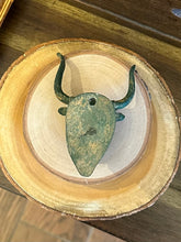 Load image into Gallery viewer, Your Choice! Metal Longhorn Cattle Bull Sculpture Tabletop or Wall Decor | Taurus | Green Patina
