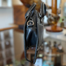 Load image into Gallery viewer, BAT CAVE Black Faux Leather Spider Top Handle Clutch or Crossbody
