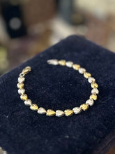 Load image into Gallery viewer, Vintage Sterling Silver Two Tone Alternating Silver &amp; Gold Heart Link Bracelet Italy 7”
