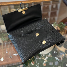 Load image into Gallery viewer, The PARK AVE Crossbody Bag in Black Croc
