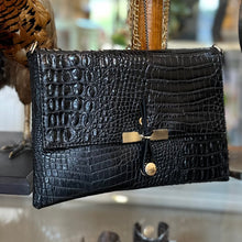 Load image into Gallery viewer, The PARK AVE Crossbody Bag in Black Croc
