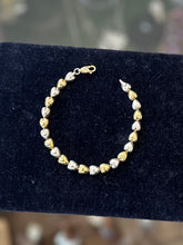 Load image into Gallery viewer, Vintage Sterling Silver Two Tone Alternating Silver &amp; Gold Heart Link Bracelet Italy 7”
