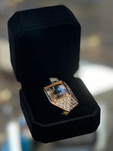 Load image into Gallery viewer, Vintage Swan Signed SWAROVSKI Crystal Dreidel Gold Tone Brooch Pin
