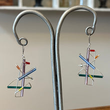 Load image into Gallery viewer, Abstract Artisan Multicolor Dangle Earrings
