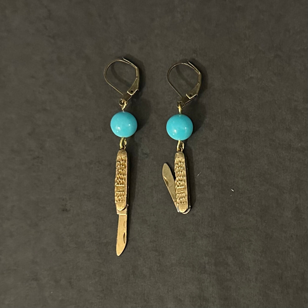 Handmade Pocket Knife Earrings